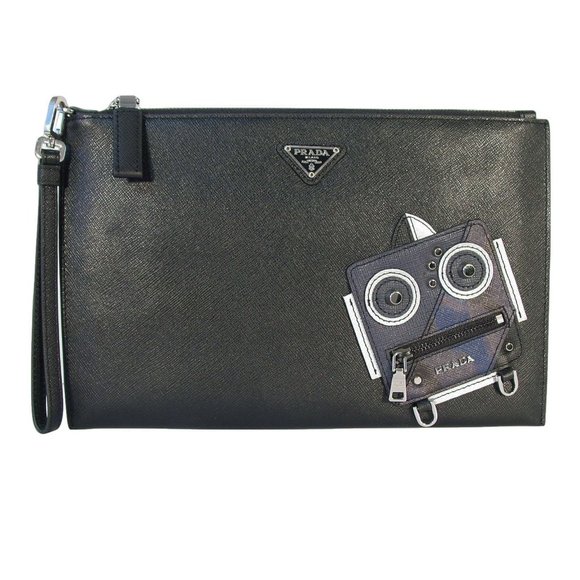 PRADA Other - PRADA Authentic Limited Edition ROBOT Saffiano Leather Clutch Organizer Case